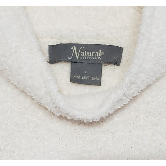 Natural Collections Mock Neck White Sweater, Size Large - Picture 8 of 10